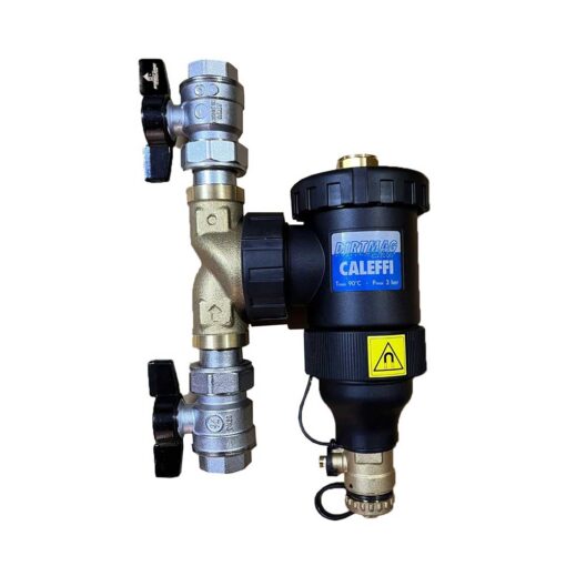 Filtru antimagnetita Caleffi 1 cu robineti RTM cu olandez de trecere totala