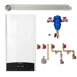 Pachet centrala termica in condensare Ariston GENUS ONE+ WI-FI 35, 35 kW, gaz natural + GPL, murala, WI-FI, filtru antimagnetita RTM 3/4", kit montaj complet RTM si kit evacuare RTM incluse