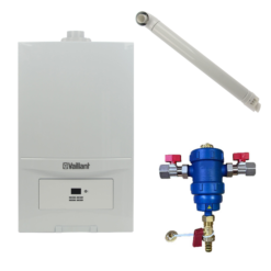 Pachet centrala termica Vaillant VUW 286/7-2 ecoTEC Pure 28 kW, kit evacuare si filtru antimagnetita RTM incluse