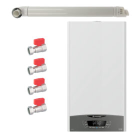 Pachet centrala termica murala Ariston CLAS ONE System 24 kW, in condensare, doar încălzire, gaz natural + GPL, cu set robineti Fornara si kit de evacuare RTM incluse