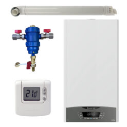 Pachet centrala termica murala Ariston CLAS ONE System 24 kW, in condensare, doar încălzire, termostat Honeywell Wireless DT92, filtru antimagnetita RTM 3/4" si kit de evacuare RTM incluse