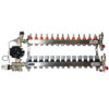 Set distribuitor pardoseala RTM cu 13 cai, 3/4", cu grup amestec Emmeti cu pompa Grundfos 25/70 UPM3 Hybrid si kit aerisitor incluse