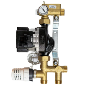 Grup amestec pardoseala RTM-Watts cu pompa Grundfos UPM3 15-7