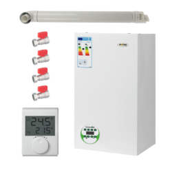 Pachet centrala termica Motan MKDens 20-P 22.5 kW, in condensare, kit evacuare, set robineti Fornara si termostat ambiental Fornara incluse