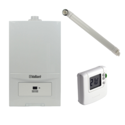 Pachet centrala termica Vaillant VUW 236/7-2 ecoTEC Pure 23 kW, kit evacuare si termostat Honeywell wireless DT92 incluse