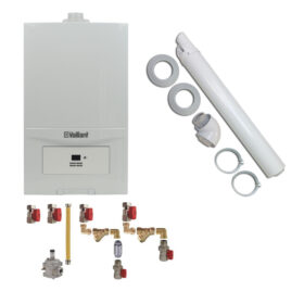 Centrala termica Vaillant VUW 286/7-2 eco tec Pure 28 kW, kit evacuare si kit montaj complet RTM