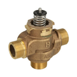 Vana de deviatie cu 3 cai Honeywell, seria VCZM, cu filet exterior de 3/4"
