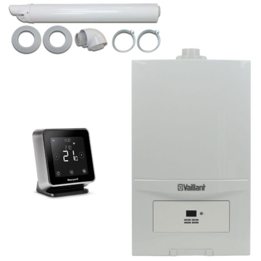 Pachet centrala termica Vaillant VUW 286/7-2 eco tec Pure 28 kW, Kit evacuare si termostat Wireless Honeywell Lyric T6R