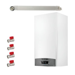 Pachet centrala termica in condensare Ariston Clas One Wi-Fi 30 kW, kit evacuare si set robineti Fornara
