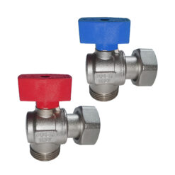 Set 2 robineti coltar cu semiolandez 1", MF, nichelați, RTM