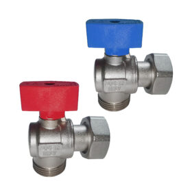 Set 2 robineti coltar cu semiolandez 3/4", MF, nichelați, RTM