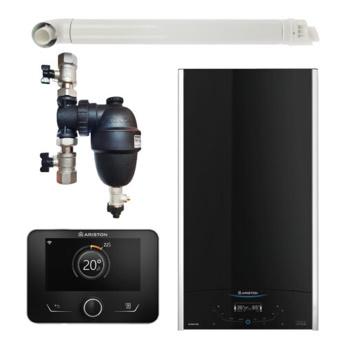 Pachet centrala termica in condensare Ariston ALTEAS ONE+ NET 24, 24 kW, gaz natural + GPL, Wi-Fi, senzor camera Sensys HD, filtru antimagnetita Fernox F1 Sigma si kit evacuare RTM incluse