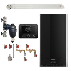 Pachet centrala termica in condensare Ariston ALTEAS ONE+ NET 35, 35 kW, gaz natural + GPL, Wi-Fi, senzor camera Sensys HD, filtru antimagnetita Fernox F1 Sigma, kit montaj complet RTM si kit evacuare RTM incluse