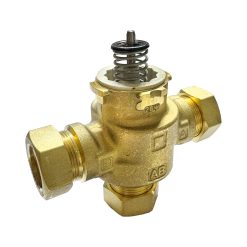 Vana cu 3 căi Honeywell VCZMF6000/U, prindere 22 mm pentru țeavă cupru, corp alamă
